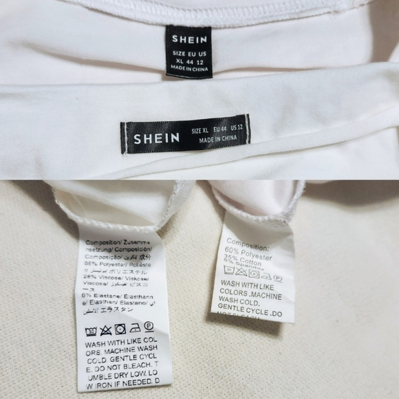 Shein Love Graphic Tee Boat Neck Knit Top Bundle White Extra Large - Picture 8 of 10